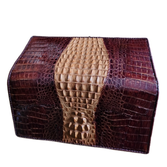 VINTAGE GENUINE CROCODILE LEATHER CROSSBODY BAG & MATCHING WALLET SET NWOT - Picture 4 of 14